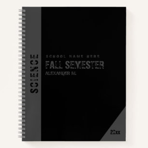 Cuaderno Grunge Colegio Personalizado En Problemas Gris Neg