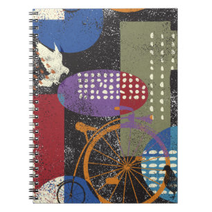 Cuaderno Grunge de ciudad abstracto, patrón vintage sin fis