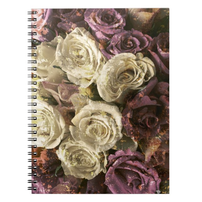 Cuaderno Grunge, rosas, foto (Frente)