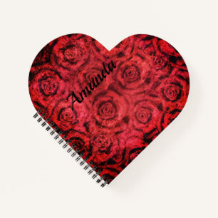 Cuaderno Grunge, rosas rojas