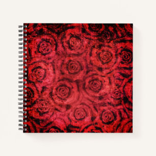 Cuaderno Grunge, rosas rojas