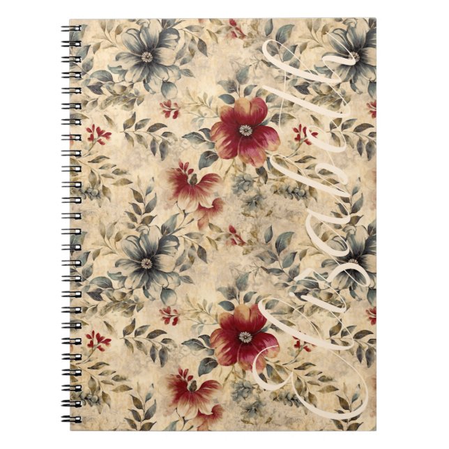 Cuaderno Grunge Western Florines Rustic Red Cream Cowgirl (Frente)