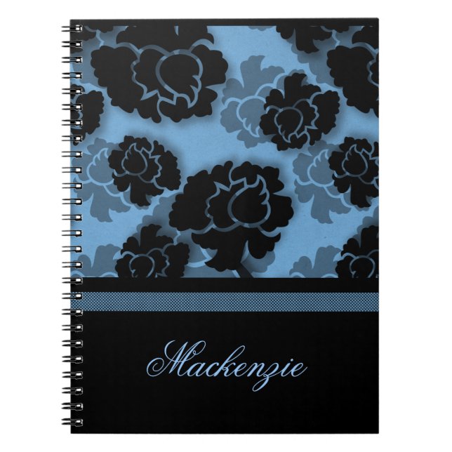 Cuaderno Grungy Floral Decadence, Azul (Frente)