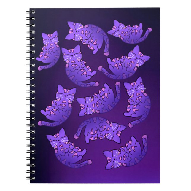 Cuaderno Grupo Cute Purple Neon Kitten (Frente)
