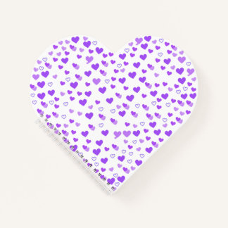 Cuaderno Grupo de Corazones Morados [Marca de agua]