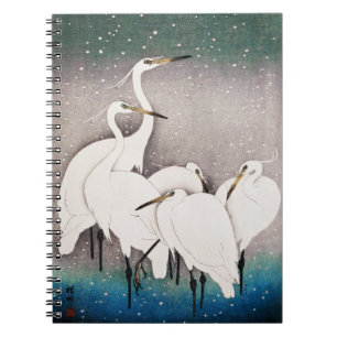 Cuaderno Grupo de ecologistas, Ohara Koson, arte japonés v