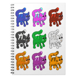 Cuaderno Grupo de gatitos del patrón de Navidad curado