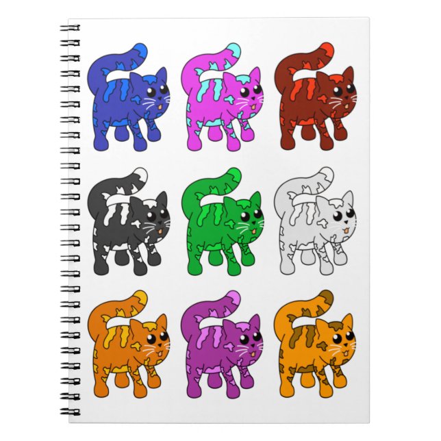 Cuaderno Grupo de gatitos del patrón de Navidad curado (Frente)