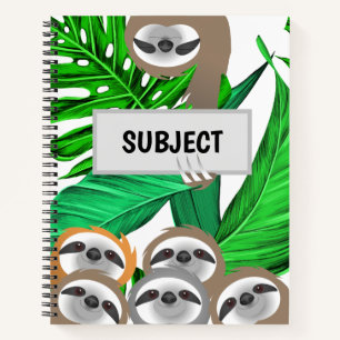 Cuaderno Grupo de Perezosos de la Jungla Hojas Verdes