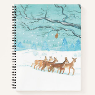 Cuaderno Grupo de Roe Deer en el Ilustracion invernal