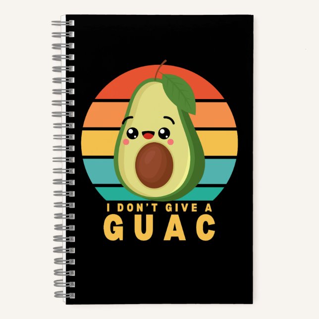 Cuaderno Guacamole Divertido Pun de Comida Kawaii (Anverso)