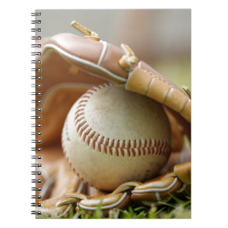 Cuaderno Guante y bola de béisbol