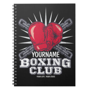 Cuaderno Guantes de boxeo personalizados luchador campeón b