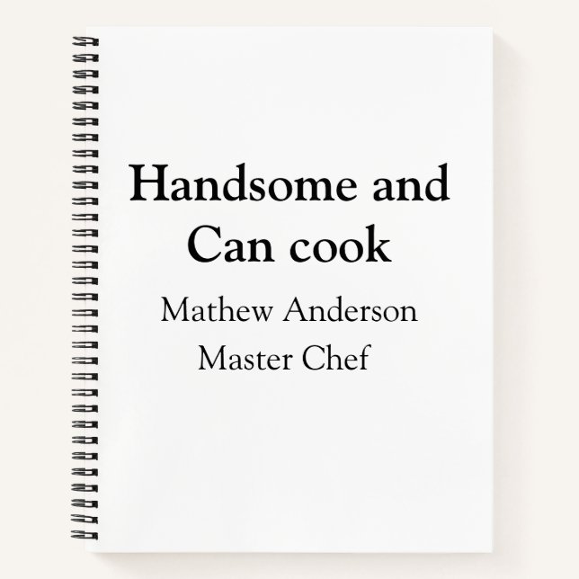 Cuaderno Guapo y puede cocinar agregar nombre maestro chef  (Anverso)