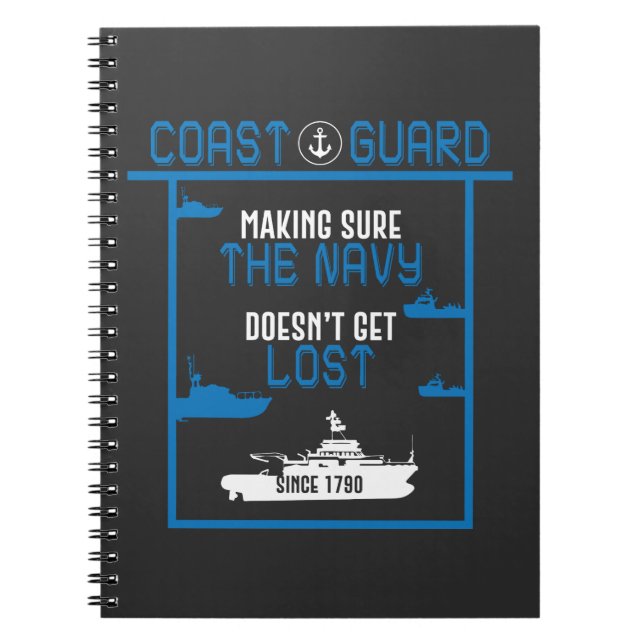 Cuaderno Guardacostas - marinero del regalo de la marina de (Frente)