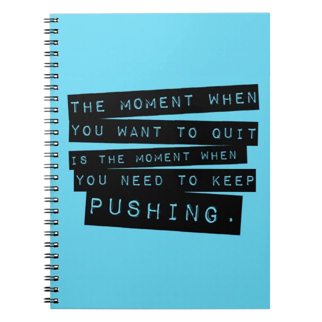 Cuaderno Guarde el empujar de cita de motivación (Frente)