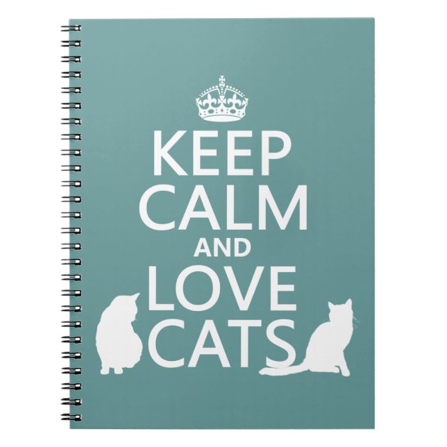 Cuaderno Guarde la calma y ame los gatos (Frente)