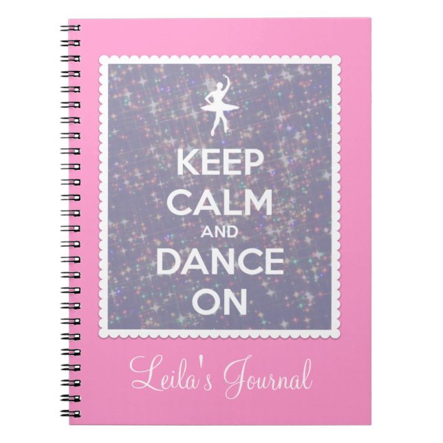 Cuaderno Guarde la calma y baile en la lavanda Bokeh (Frente)