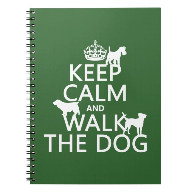 Cuaderno Guarde la calma y camine el perro - todos los (Frente)