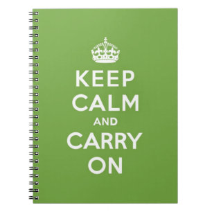 Cuaderno Guarde la calma y continúe el verde esmeralda