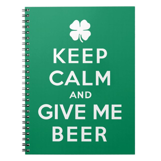 Cuaderno Guarde la calma y déme la cerveza (Frente)