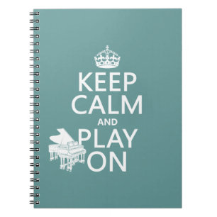 Cuaderno Guarde la calma y el juego en (piano) (cualquier