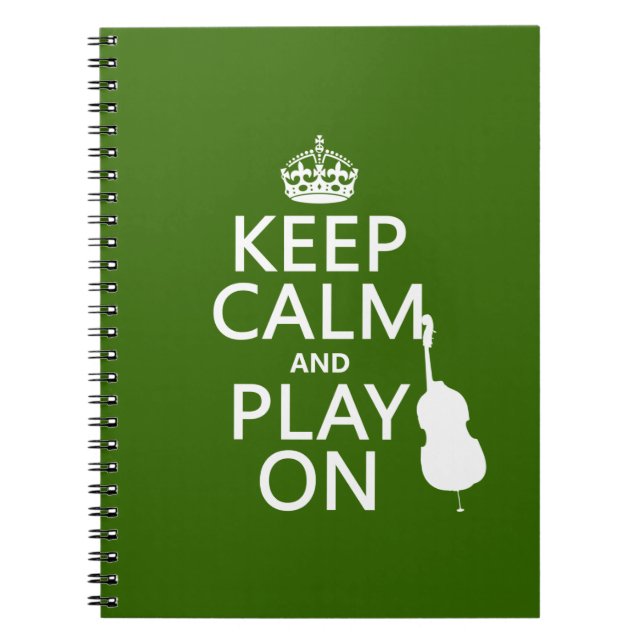 Cuaderno Guarde la calma y el juego en (violoncelo) (Frente)