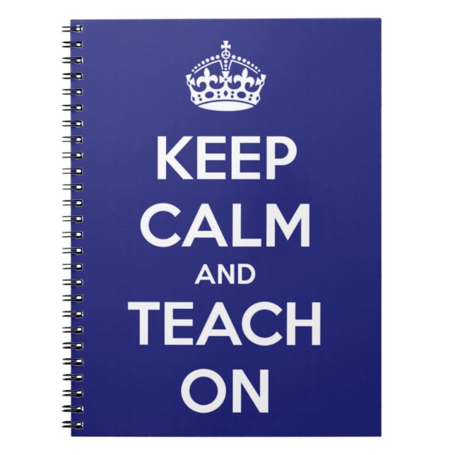 Cuaderno Guarde la calma y enséñela en azul (Frente)