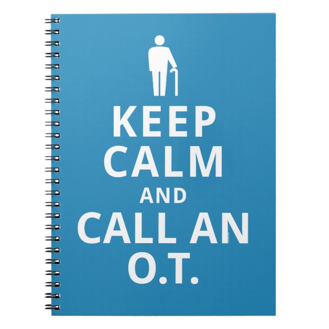 Cuaderno Guarde la calma y llame un O.T. - Terapeuta (Frente)