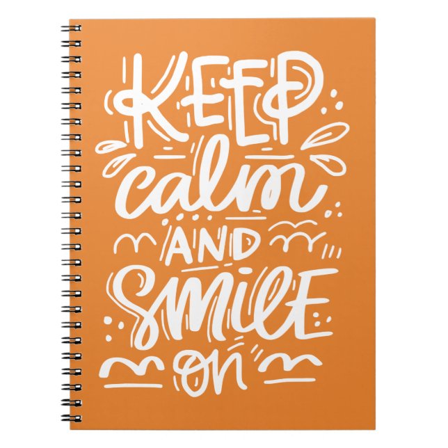 Cuaderno Guarde la calma y sonría encendido (Frente)