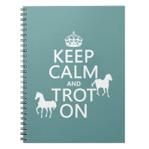 Cuaderno Guarde la calma y trote encendido - los caballos -