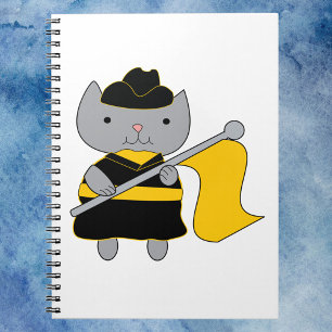 Cuaderno Guardia de Color Gato Bandera Amarilla Uniforme Ne