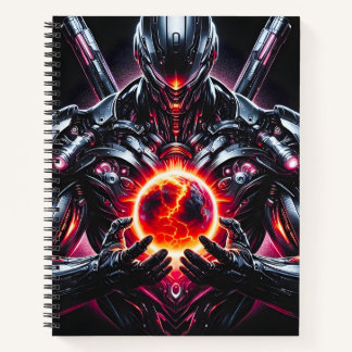 Cuaderno Guardián Cósmico Cibernético Abstracto Robot Futur