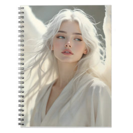 Cuaderno Guardián Luminoso - Ángel del alba plateado