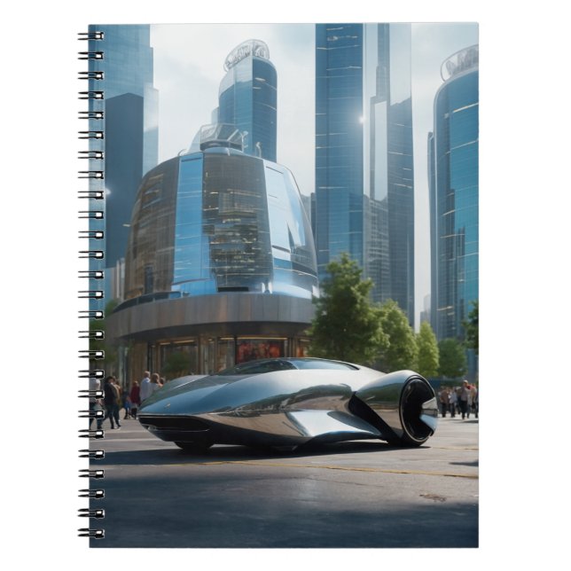 Cuaderno ¡Guau automático! Auto Futurista (Frente)