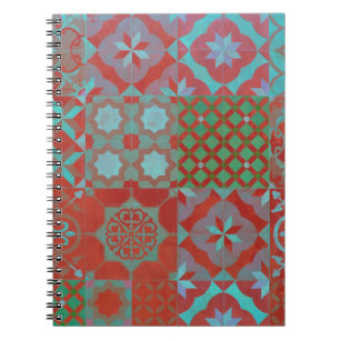 Cuaderno Guay, baldosas de moda del Egeo en rojo y azul
