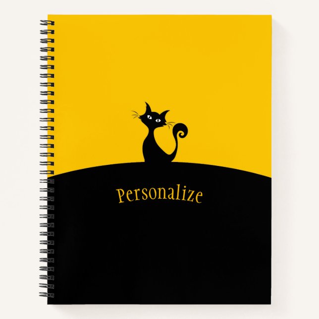 Cuaderno Guay Black Cat Yellow & Black Personalize (Anverso)