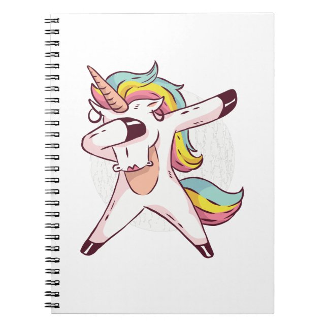 Cuaderno Guay Dabbing Unicornio se muda de moda danza arcoi (Frente)