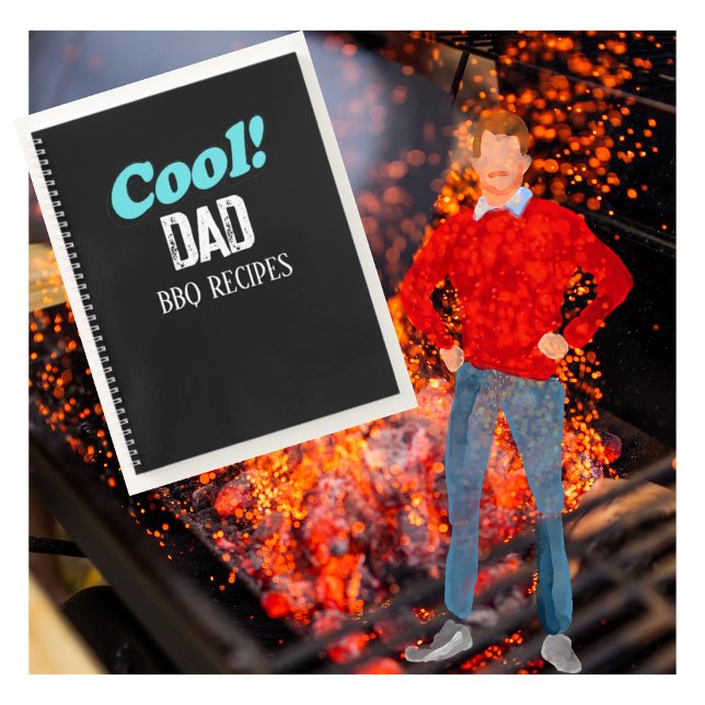 Cuaderno Guay Dad BBQ recetas Blue Retro Personalizadas (Subido por el creador)