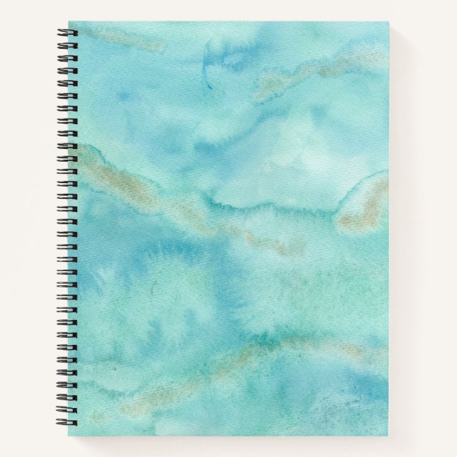 Cuaderno Guay de la playa Ocean Blue Watercolor (Anverso)