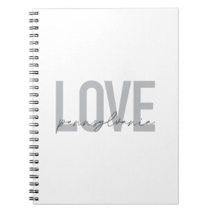 Cuaderno Guay, diseño simple y moderno Love Pennsylvania