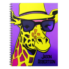 Cuaderno Guay Dude Giraffe con gafas de sol. Editable