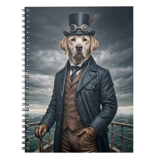 Cuaderno Guay Elegant Victorian Steampunk Labrador Perro Ar (Frente)