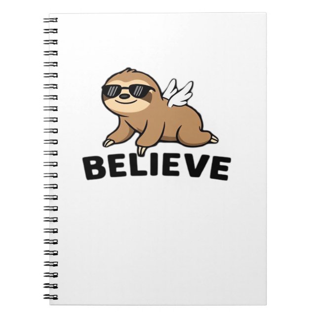 Cuaderno Guay Flying Sloth cree que es divertido el diseño  (Frente)