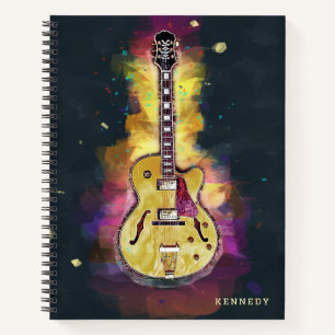 Cuaderno Guay Funky Personalizado Resumen Arte de guitarra