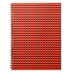 Cuaderno Guay Gingham Naranja, diseño de patrones rojo y ne