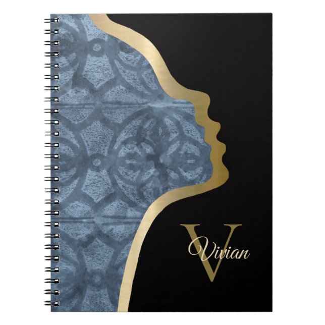 Cuaderno Guay Gris Black And Gold Face (Frente)