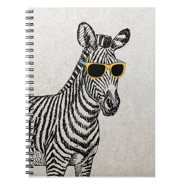 Cuaderno Guay lindo y divertido sketch de cebra con gafas d (Frente)