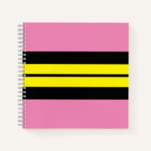 Cuaderno Guay Moda Rosa Negrita Negra Amarilla Bandas de Ca