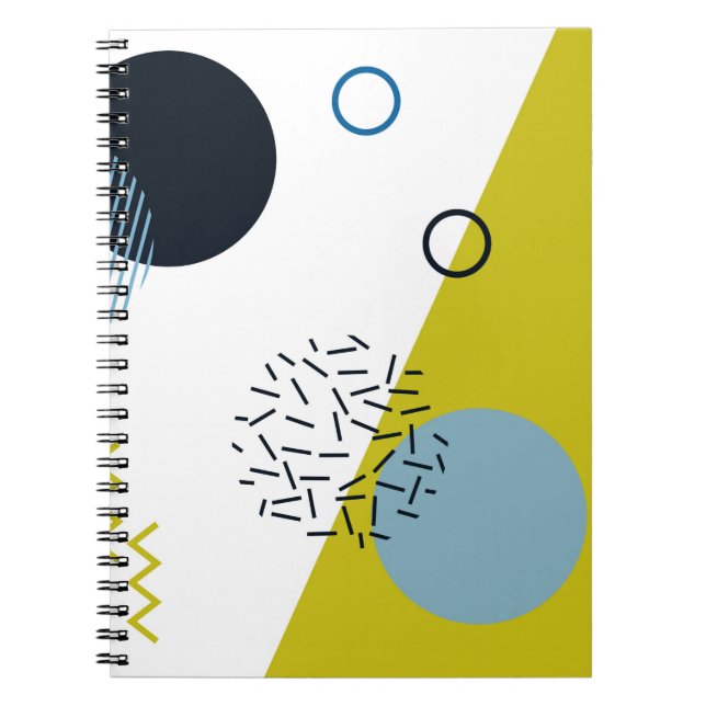 Cuaderno Guay, moderno, moderno, geométrico verde Memphis (Frente)
